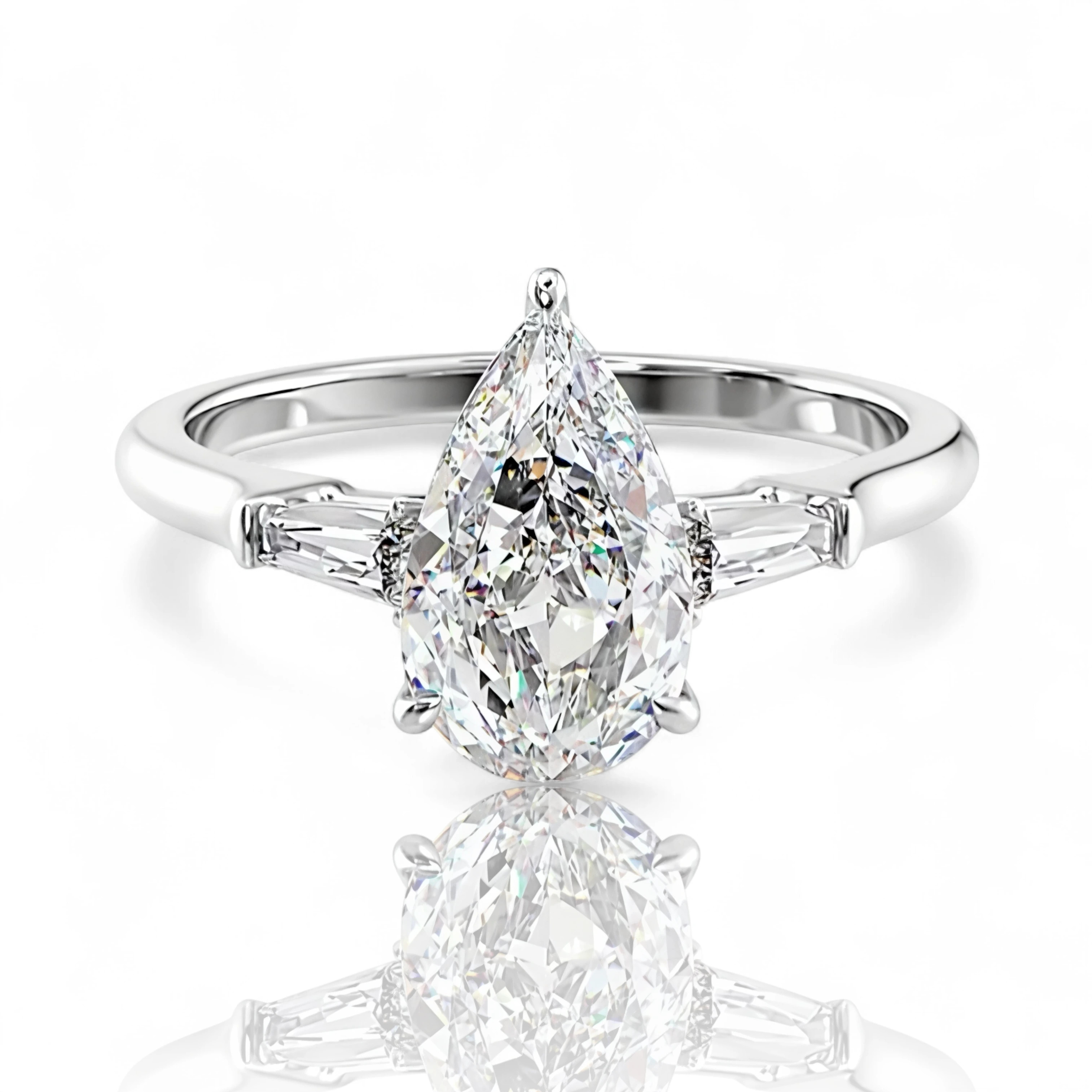 Pear Cut  Whimsical Ring